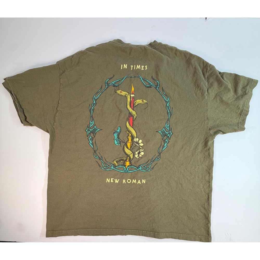 Queens of the Stone Age In Times New Roman Band Tee Shirt XXL Olive Green QOTSA